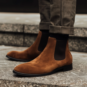 Brown Nubuck Leather Antonio Chelsea Boot