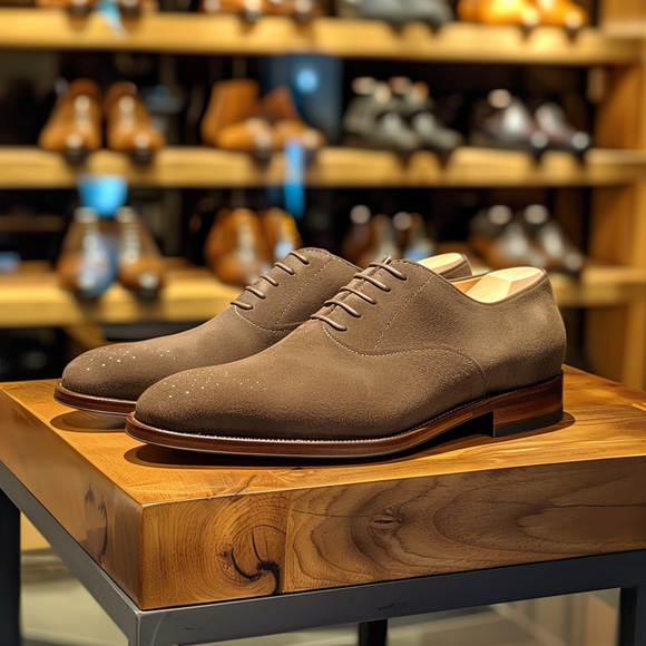 Brown Nubuck Leather Cirino Oxfords