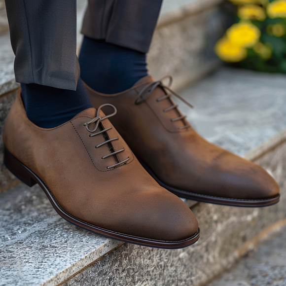 Brown Nubuck Leather Claudio Oxfords