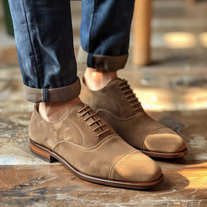 Brown Nubuck Leather Calogero Oxfords