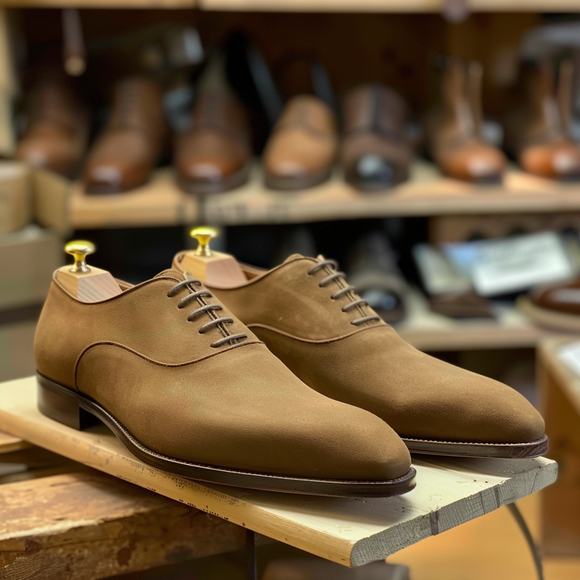 Brown Nubuck Leather Carmelo Oxfords