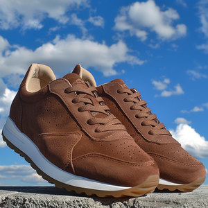 Brown Nubuck Leather Gaspare Sneakers