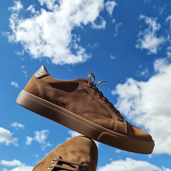 Brown Nubuck Leather Giacinto Sneakers - Main Image