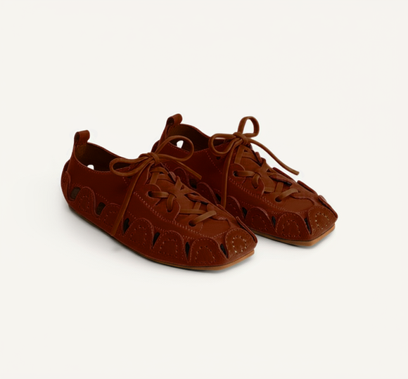 Brown Suede Leather Amigo Lace-Up Sneakers