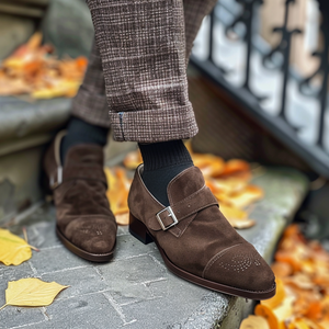 Brown Suede Ubaldo Monk Straps