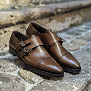 Brown Leather Bino With Thick Sole Loafers