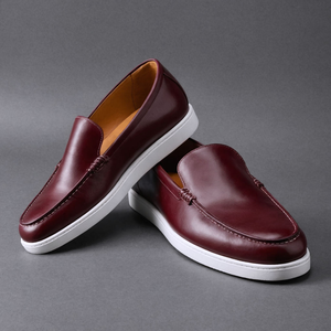 Burgundy Leather Magnus Slip On Sneakers