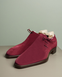 Burgundy Suede Leather Camria Whole Cut Oxfords - Formal Shoes