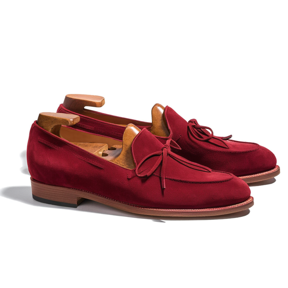 Burgundy Suede Leather Yukon Loafers