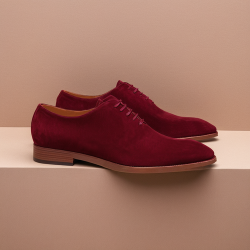 Burgundy Suede Leather Nandes Oxford Shoes