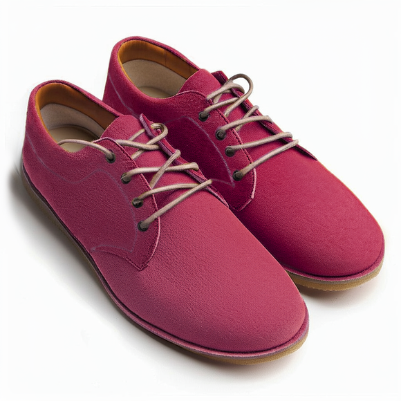 Burgundy Suede Leather Divino Barefoot Sneakers