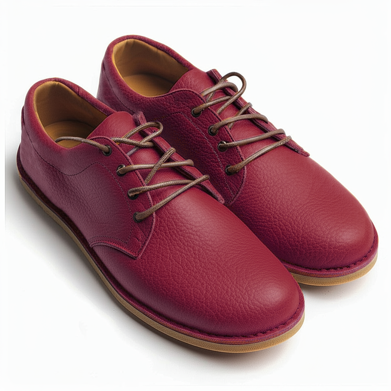 Burgundy Milled Leather Divino Barefoot Sneakers