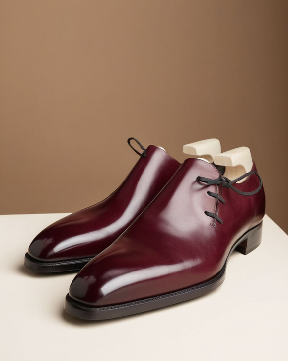 Burgundy Leather Camria Whole Cut Oxfords - Formal Shoes