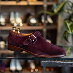 Burgundy Suede Venanzio Monk Straps