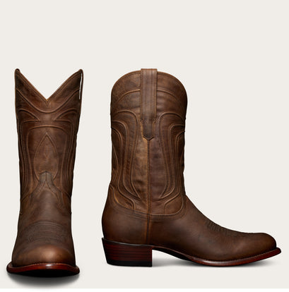 Height Increasing Tan Leather Sagres Zipper Western Cowboy Boots