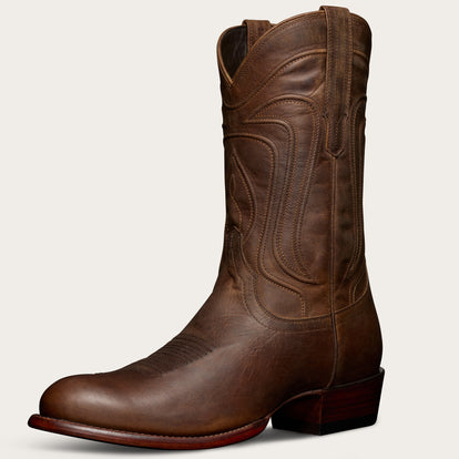 Height Increasing Tan Leather Sagres Zipper Western Cowboy Boots
