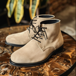 Beige Suede Ciro Lace Up Chukka Boots