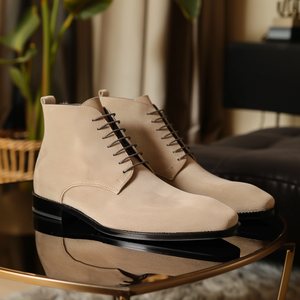 Beige Suede Claudio Lace Up Chukka Boots