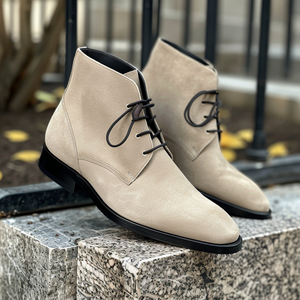 Beige Suede Corrado Lace Up Chukka Boots