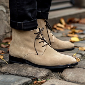 Beige Suede Fabrizio Lace Up Chukka Boots