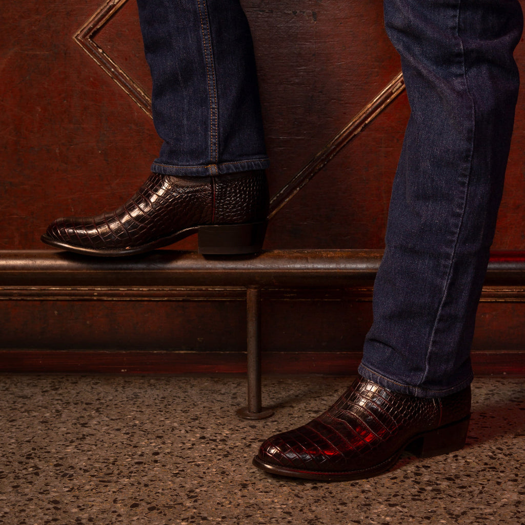 Brown Leather Greataux Slip On Western Cowboy Boots