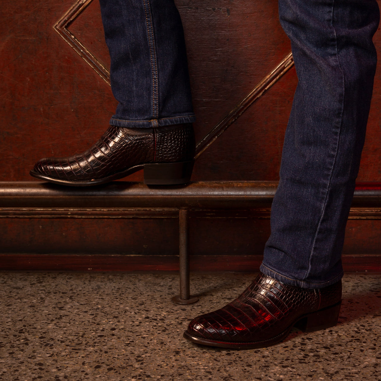Brown Leather Greataux Slip On Western Cowboy Boots