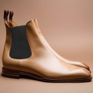 Flat Feet Shoes - Cream Leather Fenland Slip On Chelsea Boots with Arch Support