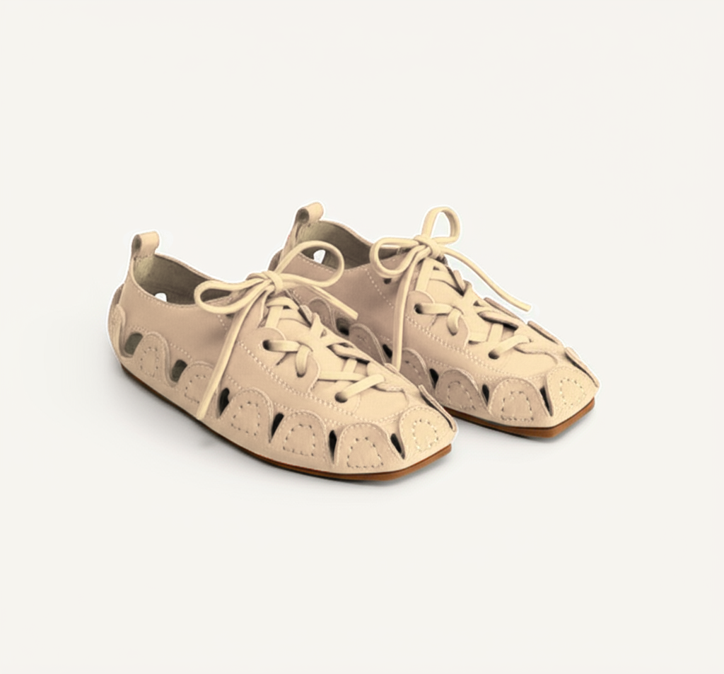 Cream Suede Leather Amigo Lace-Up Sneakers