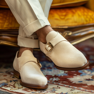 Cream Suede Abaco Monk Straps