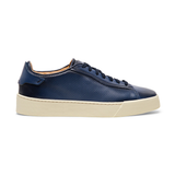 Navy Blue Perforated Leather Antonia Lace Up Sneakers - AW24