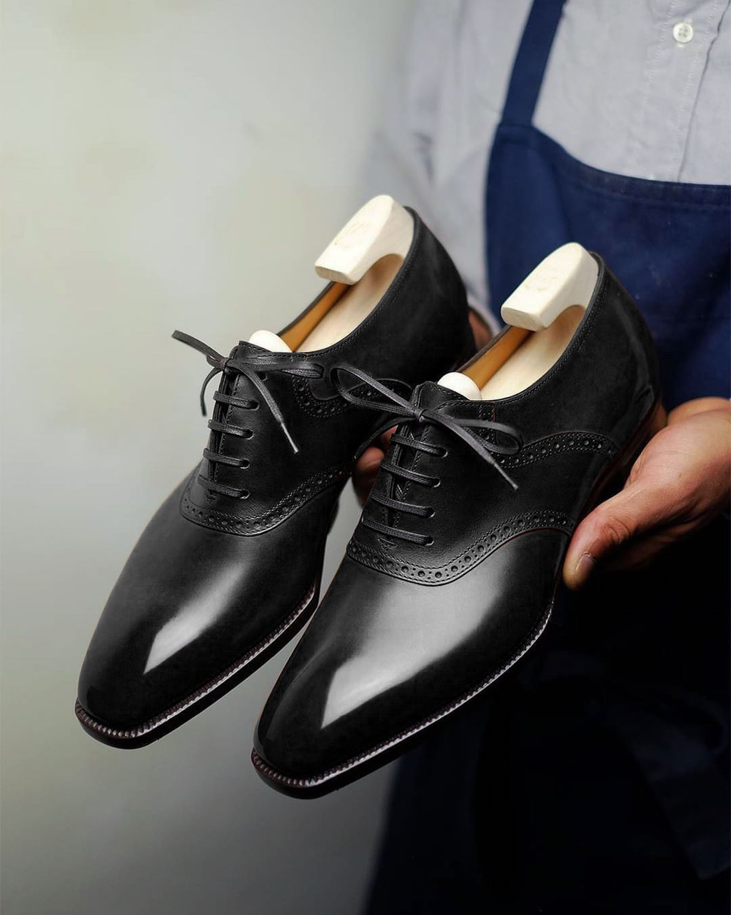 Black Leather Elowen Brogue Oxfords - Formal Shoes - SS23