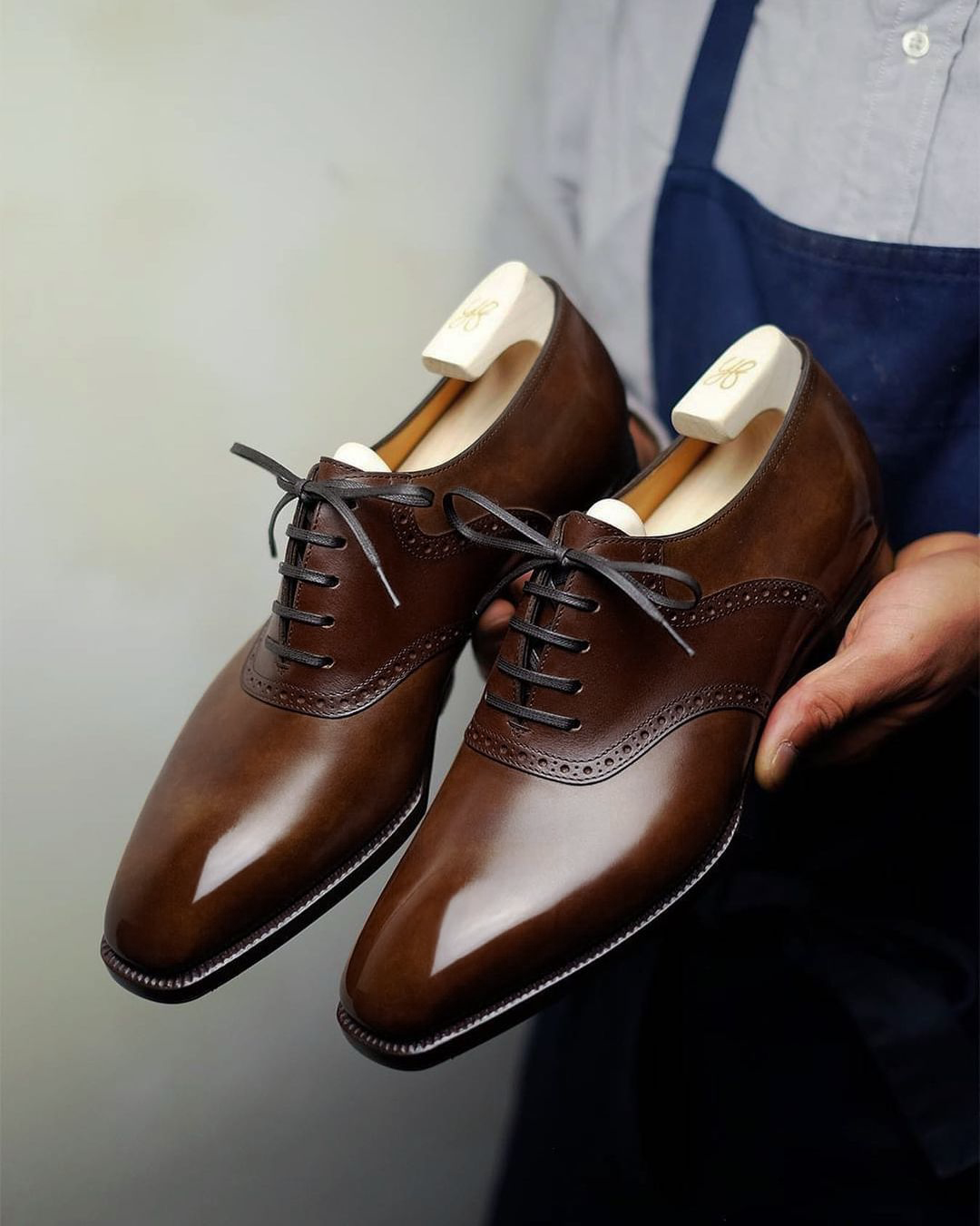 Brown Leather Elowen Brogue Oxfords - Formal Shoes - SS23