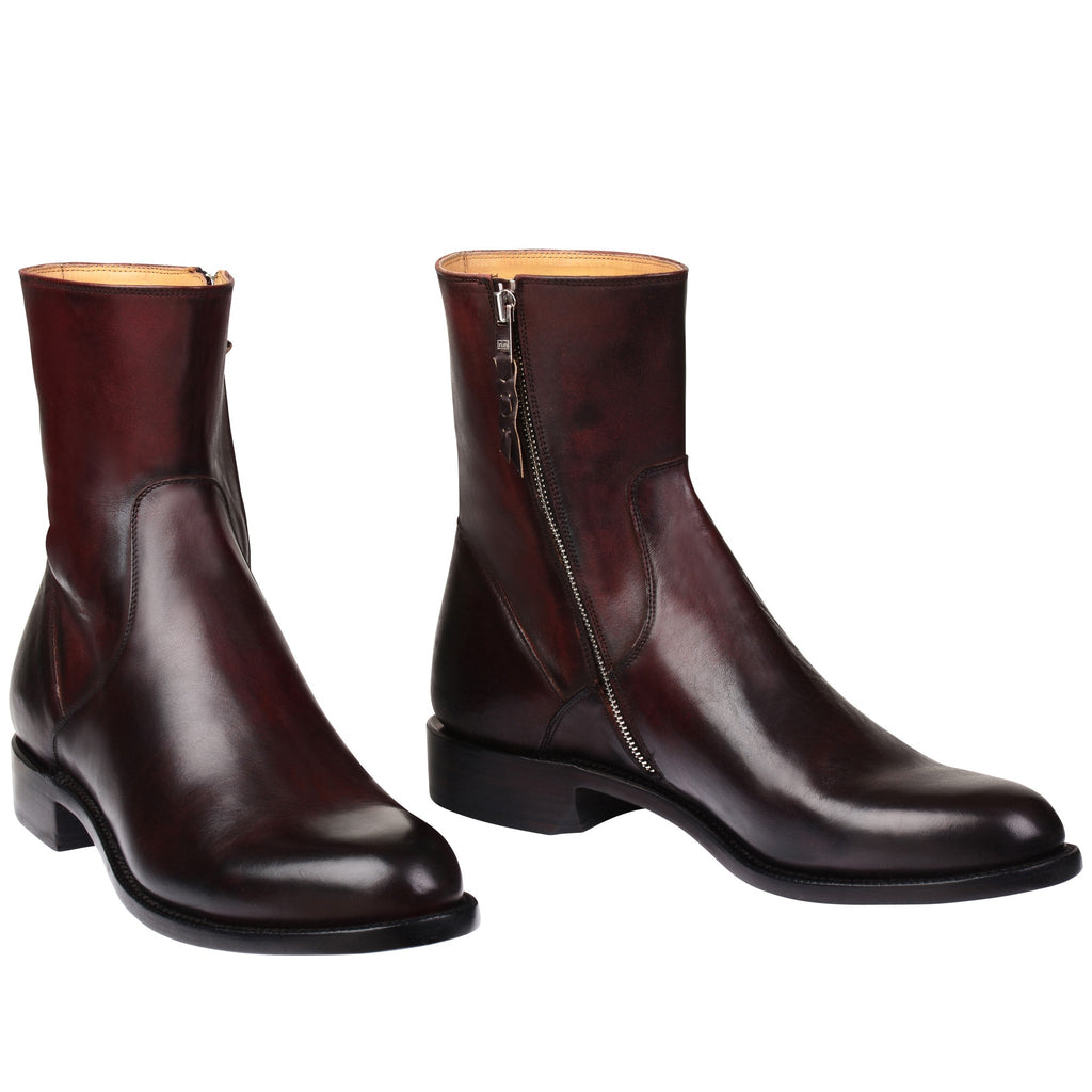 Luxury Edition - Artisian Made Brown Ruby Italian Leather Draven Zipper Boots - AW24