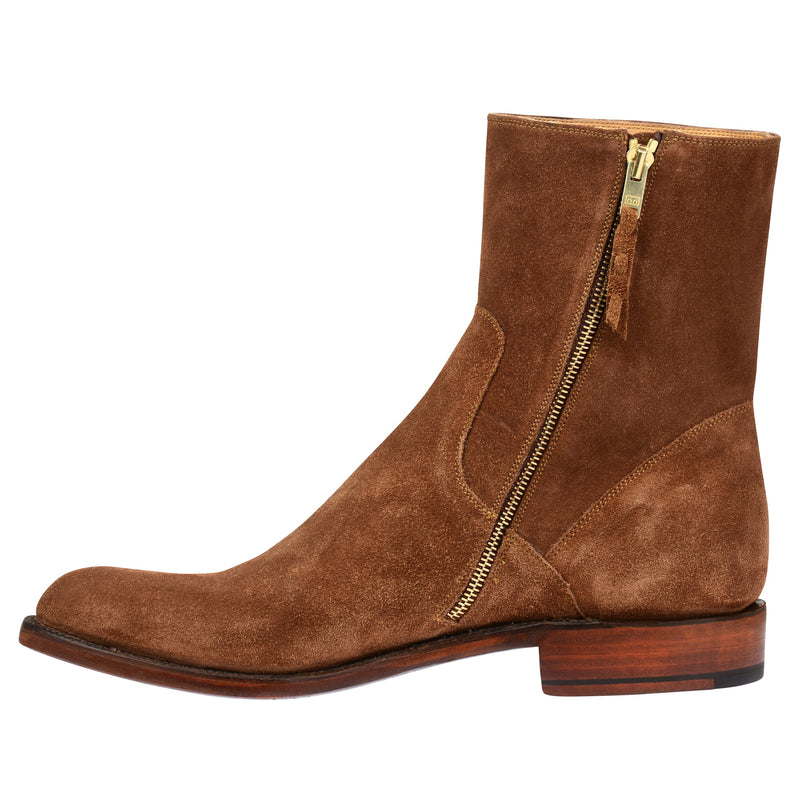 Tan Suede Draven Zipper Boots - AW24