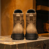 Beige Leather Elvio Combat Boot