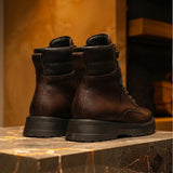 Brown Leather Elvio Combat Boot