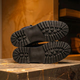 Blue Leather Elvio Combat Boot