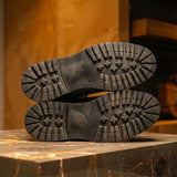 Grey Croc Print Leather Elvio Combat Boot