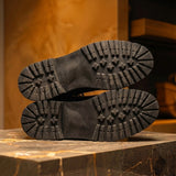 Black Leather Elvio Combat Boot