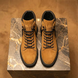 Tan Suede Leather Elvio Combat Boot