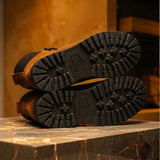 Brown Suede Leather Elvio Combat Boot