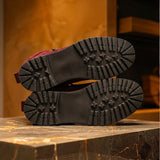 Burgundy Suede Leather Elvio Combat Boot