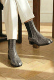 Grey Croc Print Leather Amino With Split Toe Chelsea Boot
