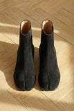 Black Suede Leather Amino With Split Toe Chelsea Boot