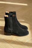Black Suede Leather Amino With Split Toe Chelsea Boot