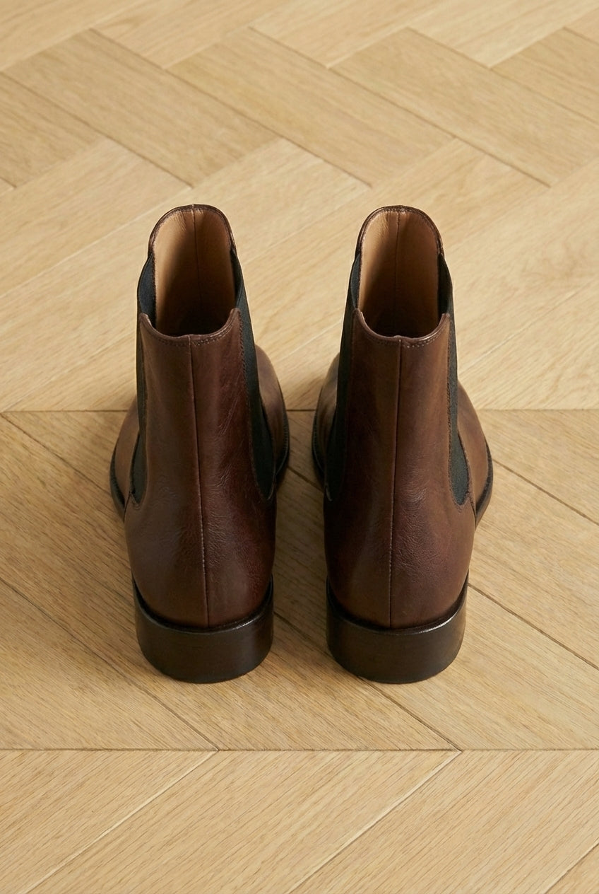 Brown Leather Amino With Split Toe Chelsea Boot