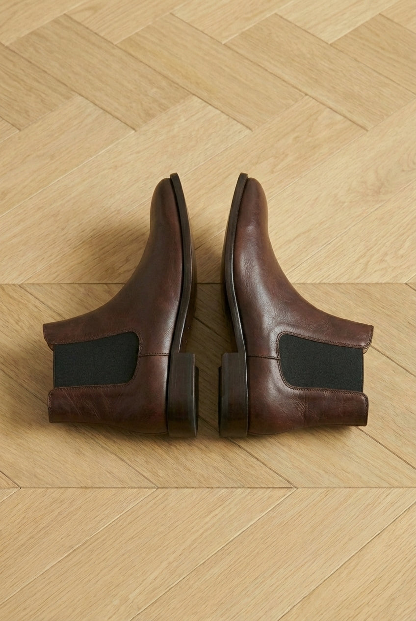 Brown Leather Amino With Split Toe Chelsea Boot