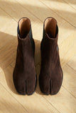 Brown Suede Leather Amino With Split Toe Chelsea Boot