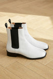 White Leather Amino With Split Toe Chelsea Boot