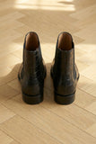 Black Croc Print Leather Amino With Split Toe Chelsea Boot